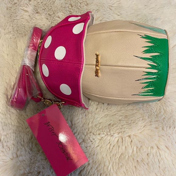 Betsy Johnson fuchsia shroomin mushroom cross body purse - Picture 2 of 6